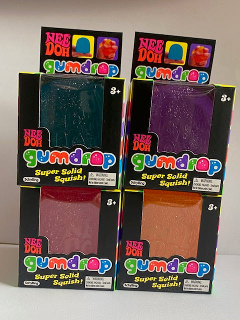 NeeDoh Gum Drop Multi Sensory Stress and Fidget Toy - 4 Assorted Colours
